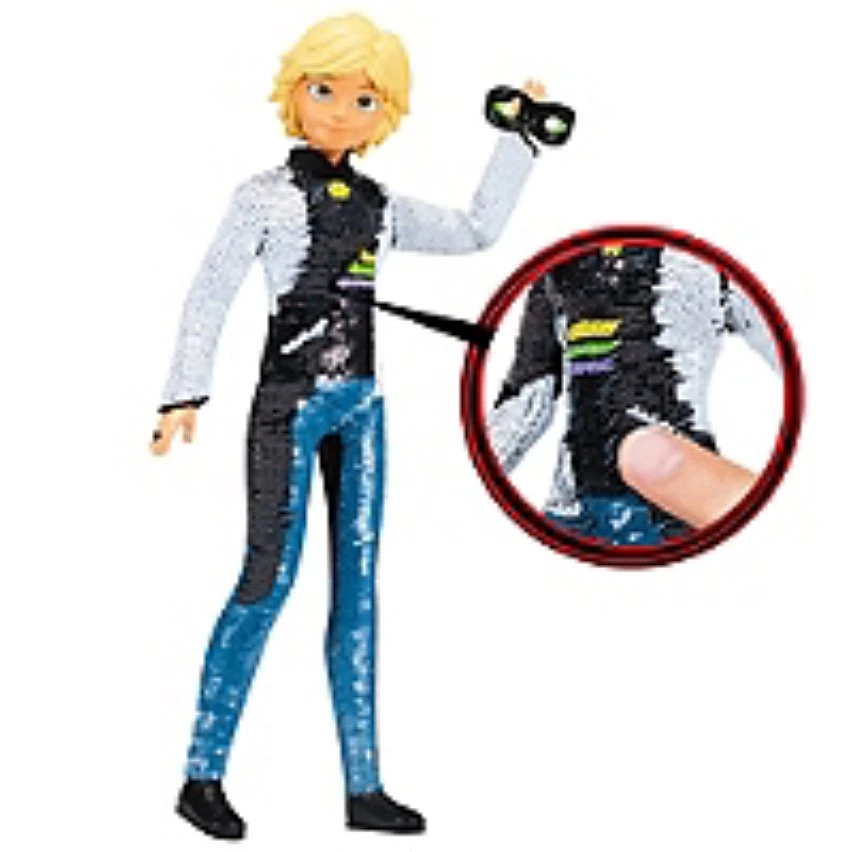 Bon marché 🤩 Bandai Poupée À Sequin 26 Cm - Adrien / Chat Noir - Miraculous 💯 5 Bon marché 🤩 Bandai Poupée À Sequin 26 Cm - Adrien / Chat Noir - Miraculous 💯 – Image 3