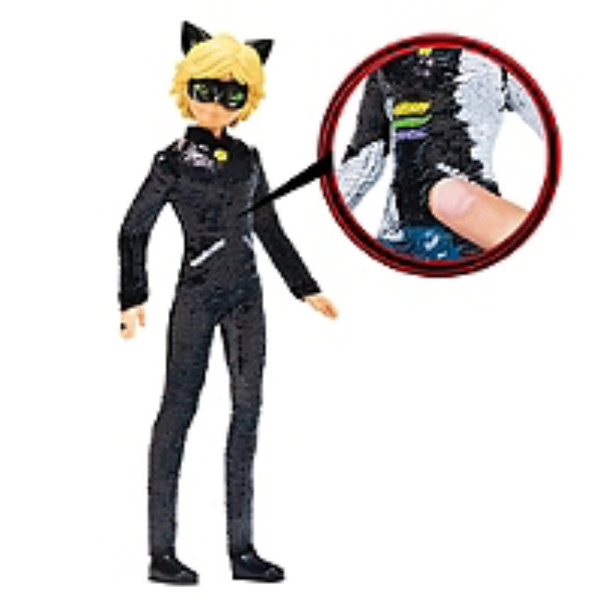 Bon marché 🤩 Bandai Poupée À Sequin 26 Cm - Adrien / Chat Noir - Miraculous 💯 6 Bon marché 🤩 Bandai Poupée À Sequin 26 Cm - Adrien / Chat Noir - Miraculous 💯 – Image 4
